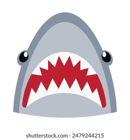 Toothy shark face vector cartoon illustration