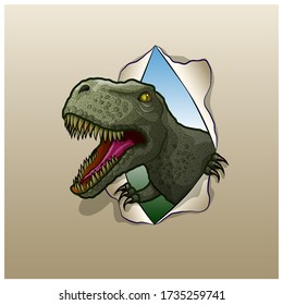 A toothy Tyrannosaurus dinosaur. Vector illustration