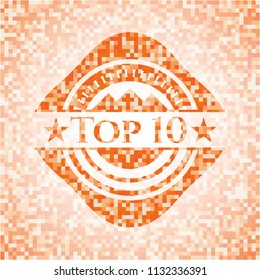 Top 10 abstract orange mosaic emblem