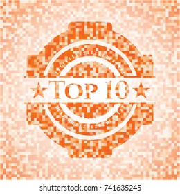 Top 10 abstract orange mosaic emblem