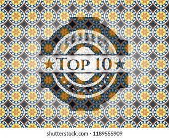 Top 10 arabesque emblem background. arabic decoration.