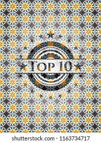 Top 10 arabic badge. Arabesque decoration.