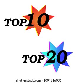 TOP 10 arrow tag sign icon.