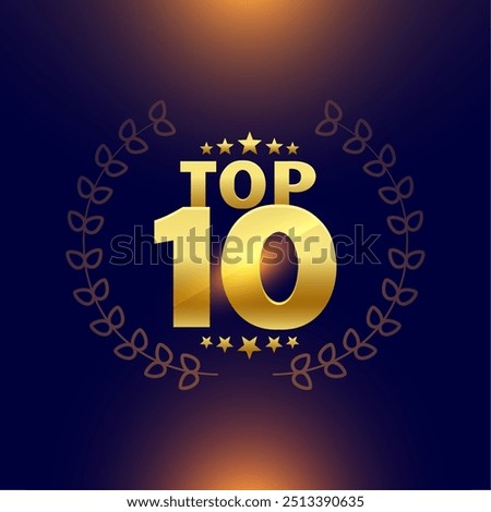 top 10 badge rating background for popular list vector