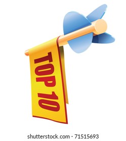 Top 10 banner arrow and color banner with text