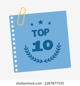 Top 10 banner. Flat vector illustration on white background