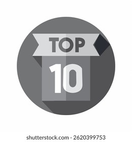 Top 10 banner graphic design icon logo sign symbol social media website coupon. Best in the ranking. Trending tag for web, video, promo, pictures. Counting concept. Top 10 ranking label icon badge.

