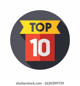 Top 10 banner graphic design icon logo sign symbol social media website coupon. Best in the ranking. Trending tag for web, video, promo, pictures. Counting concept. Top 10 ranking label icon badge.

