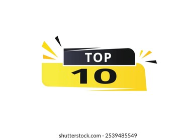 Top 10 banner, vector element modern design. announcement template.