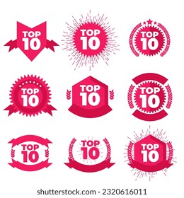 Top 10, best ten list. Vector Illustration