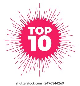 Top 10, best ten list. Vector Illustration