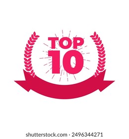 Top 10, best ten list. Vector Illustration