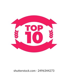 Top 10, best ten list. Vector Illustration