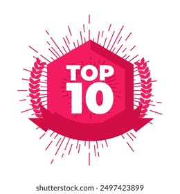 Top 10, best ten list. Vector Illustration