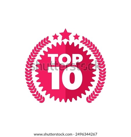 Top 10, best ten list. Vector Illustration