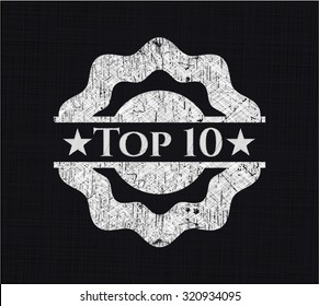 Top-10-Kreide-Emblem auf einer Tafel