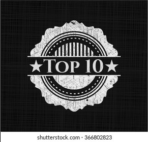 El emblema de la tiza 10 más importante escrito en una pizarra