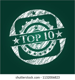 Top 10 with chalkboard texture