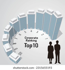 Top 10 companies ranking infographic Vector Illustration