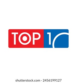 top 10 concept on white background. red-blue top 10 logo