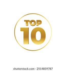 Top 10. Lista de los diez primeros. El nombre de texto del premio del ganador. Ilustración de Clipart de color de Vector.