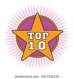 Ilustración gráfica vectorial de diseño de logotipo Top 10