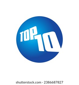 el logo top 10 en el mundo. perspectiva top 10 concepto. 10 primeros