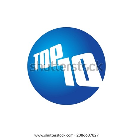 top 10 logo in globe. perspective top 10 concept. top 10