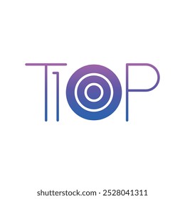 Top 10 logo with target board. top 10 concept for the world of music, sports, business, technology, education