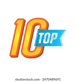 top 10 logos. ribbon and top 10 concept