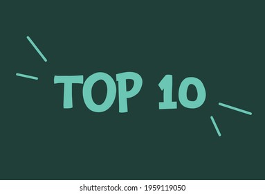 Top 10 Modern Title. Vector Illustration Template - List Category Concept.