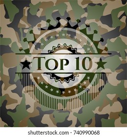 Top 10 on camouflaged pattern
