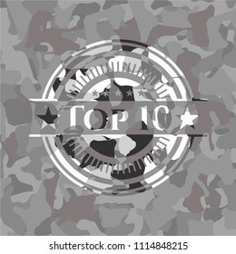  Top 10 on grey camo pattern