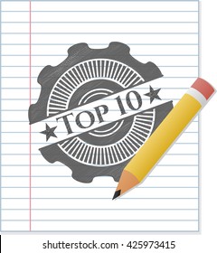 Top 10 with pencil strokes