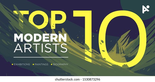 Top 10 Rating Banner Design Template. Modern Vector Layout