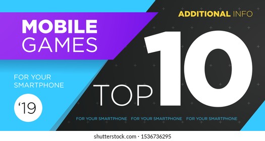 Top 10 Rating Banner Design Template. Modern Vector Layout