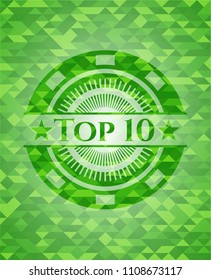  Top 10 realistic green emblem. Mosaic background