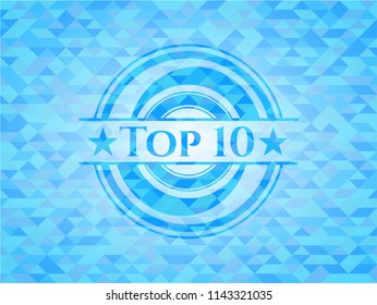 Top 10 realistic light blue mosaic emblem