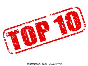 Top 10 red stamp text on white