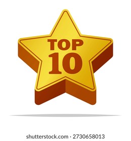 Top 10 Sterne Badge Label Vektor einzelne Illustration