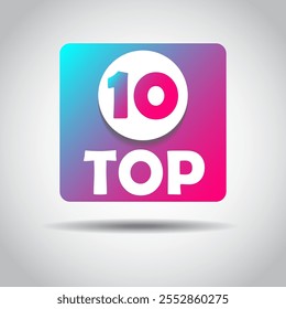 TOP 10 sticker concept in the style of popular social media. TOP 10 logo EPS10