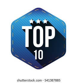 Top 10 -  Ten vector hexagon patch