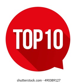 Top 10 - Top Ten vector speech bubble