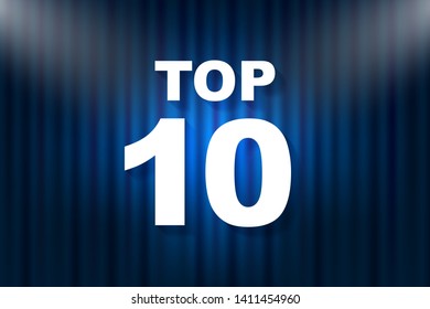 Top 10 text with illumination. Vector stock illustration