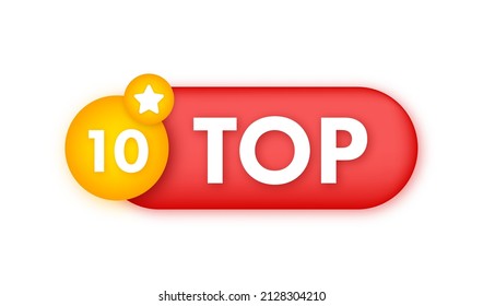 Top 10 - Top Three vector colorful speech bubble
