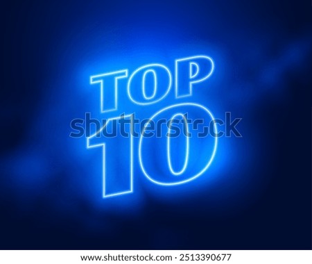 top 10 winner or honor background win glowing neon style vector
