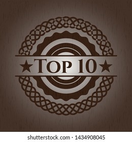 Top 10 wood emblem. Vintage. Vector Illustration.