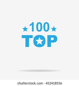 Top 100 icon. Vector concept illustration for design.