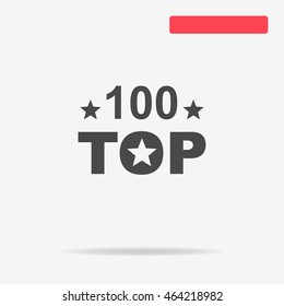 Top 100 icon. Vector concept illustration for design.