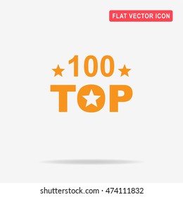 Top 100 icon. Vector concept illustration for design.